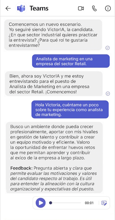 Microsoft Teams Chat Interface