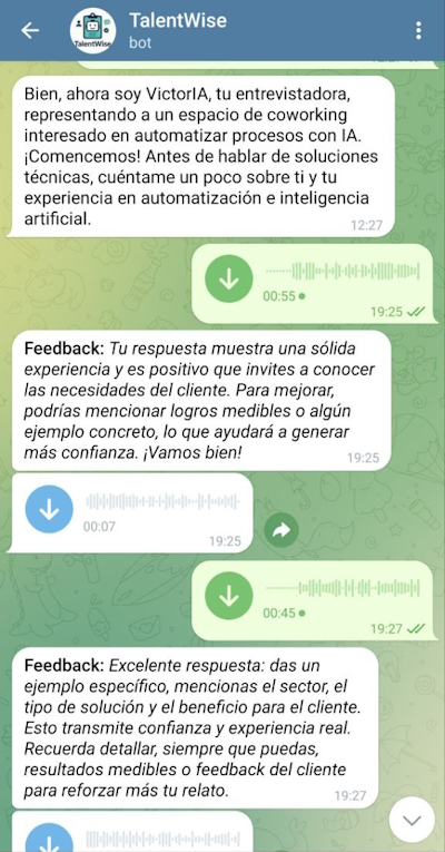 Telegram Chat Interface